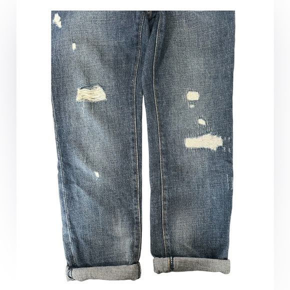 Distressed Roll-Cuff Jean Overalls for Girls | Old Navy - Picture 5 of 11